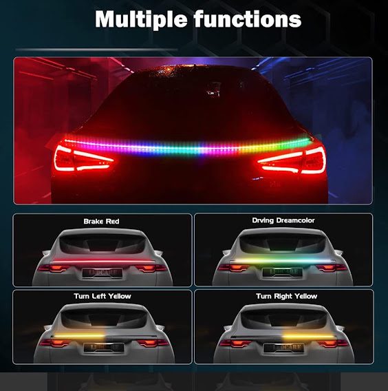 Waterproof LED Carbon Car Tail Spoiler Light